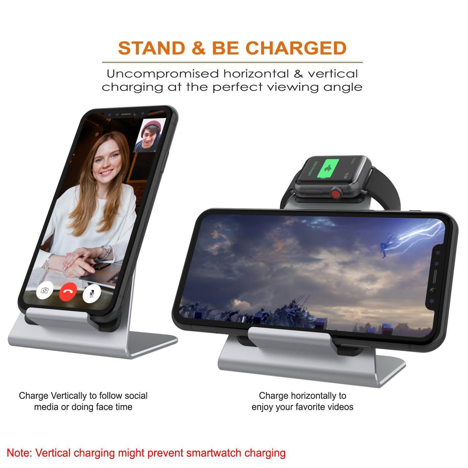 Punkcase Phone and Watch Charging Station [Silver]