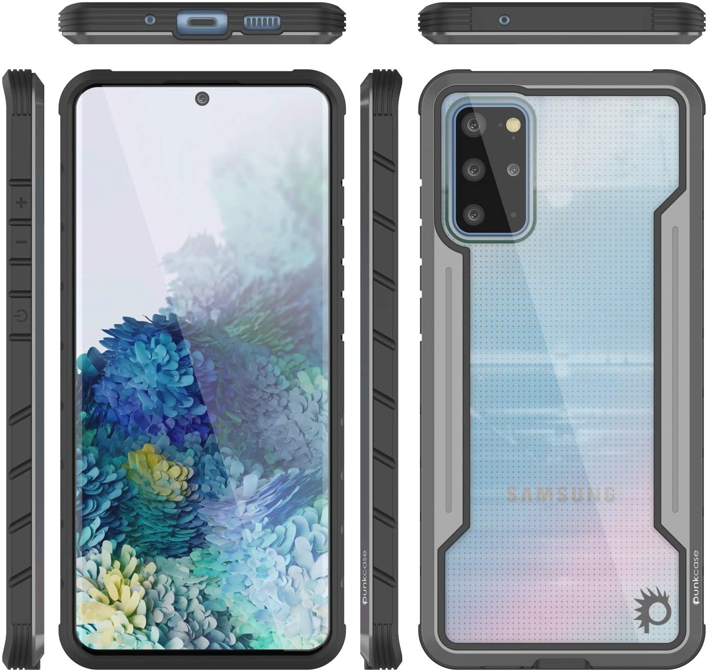 Punkcase S20+ Plus ravenger Case Protective Military Grade Multilayer Cover [Grey-Black]