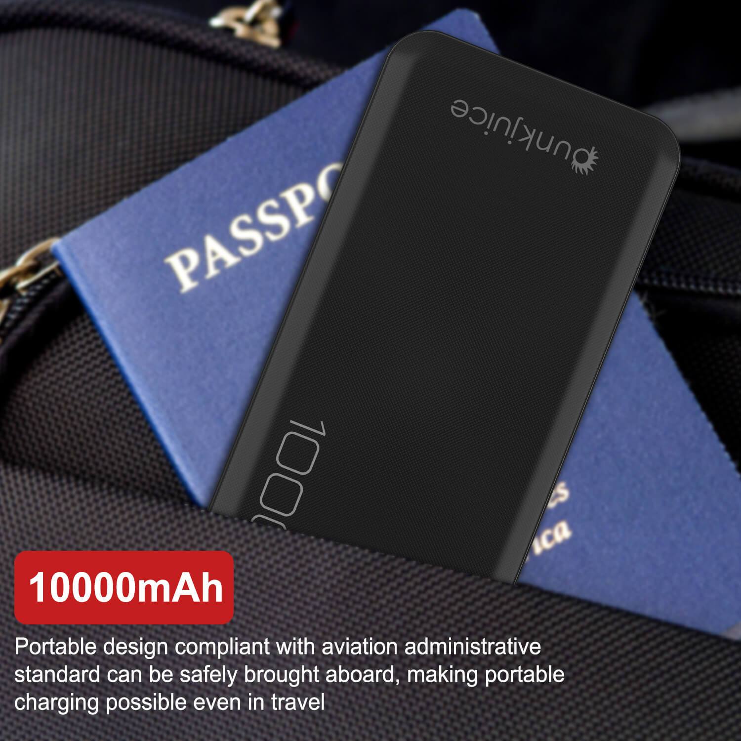 PunkCase PowerBank 10000mah Battery Pack for iPhone X/XS/Max/XR / 11/10, iPad, Samsung Galaxy S10 / S9 and Many More [Black]