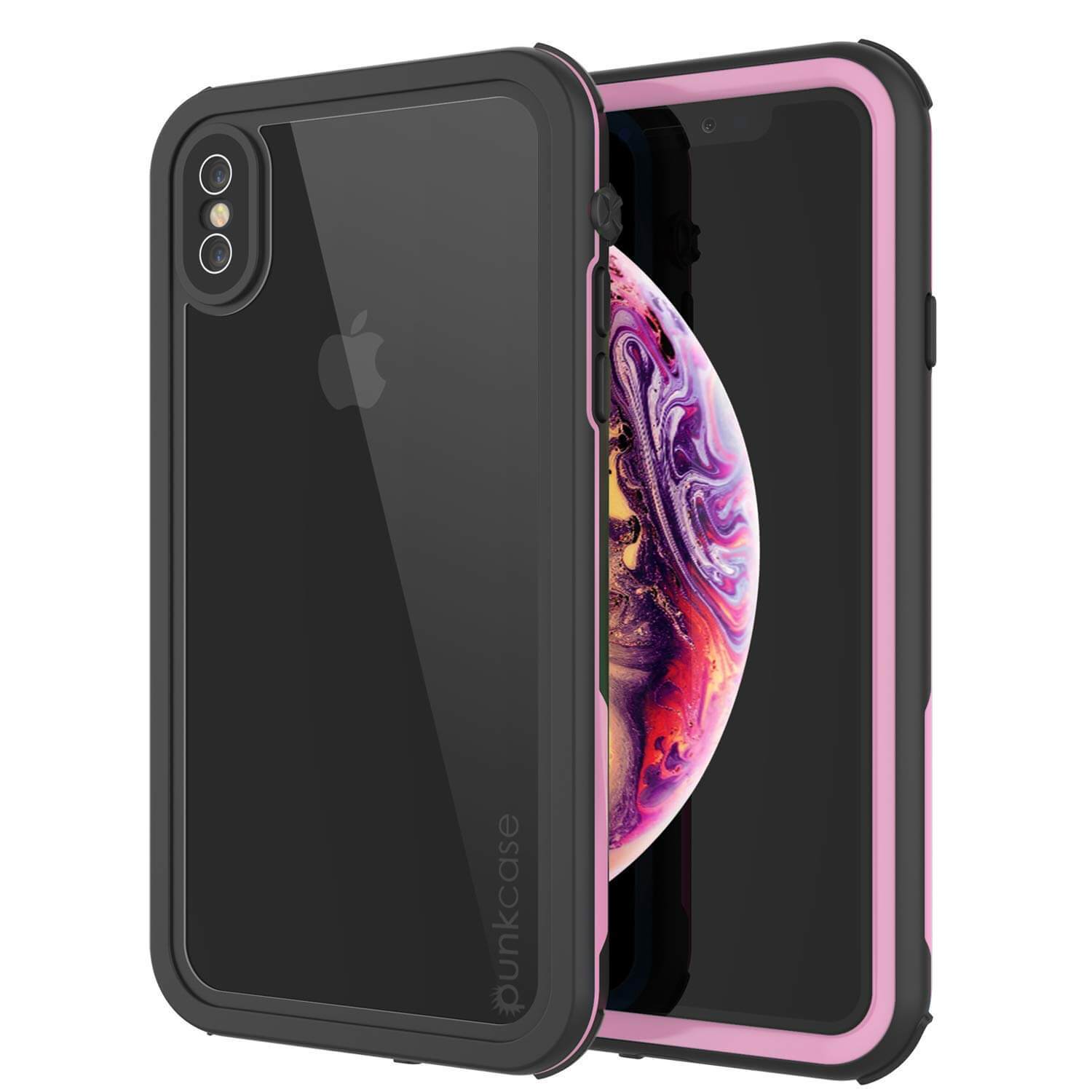 iPhone XS Waterproof IP68 Case, Punkcase [pink] [Rapture Series]  W/Built in Screen Protector