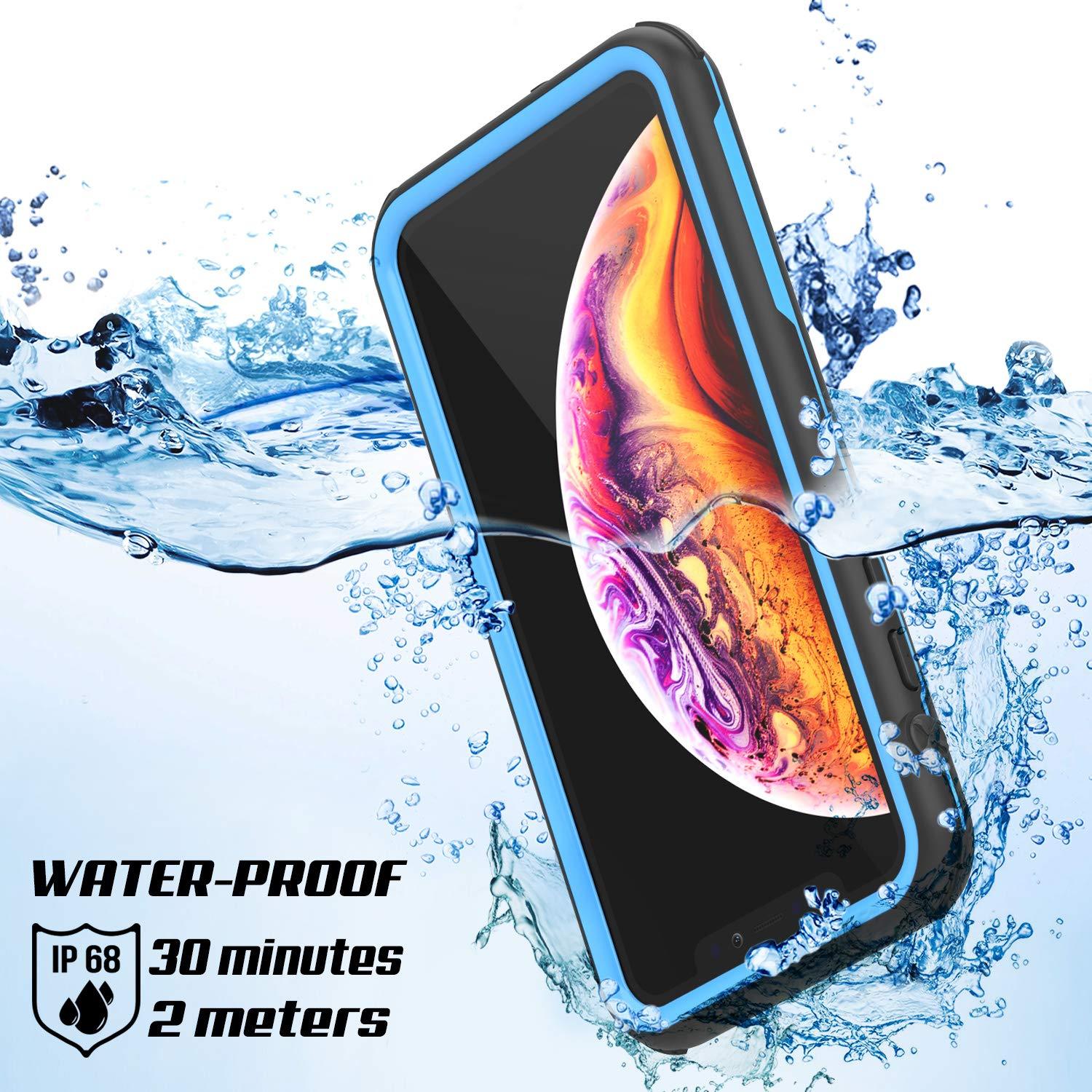 iPhone XR Waterproof IP68 Case, Punkcase [Blue] [Rapture Series]  W/Built in Screen Protector