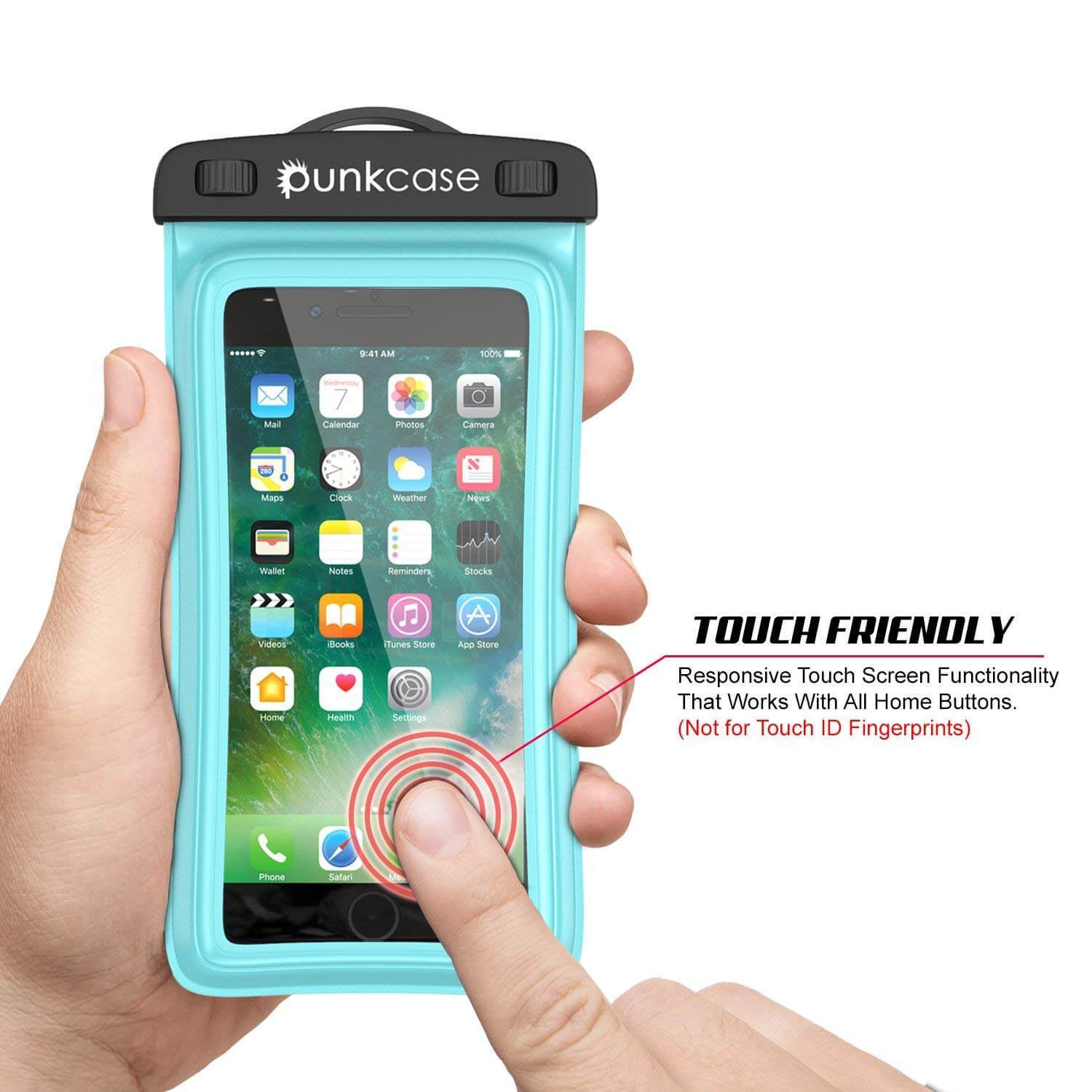 Waterproof Phone Pouch, PunkBag Universal Floating Dry Case Bag for most Cell Phones [Teal]