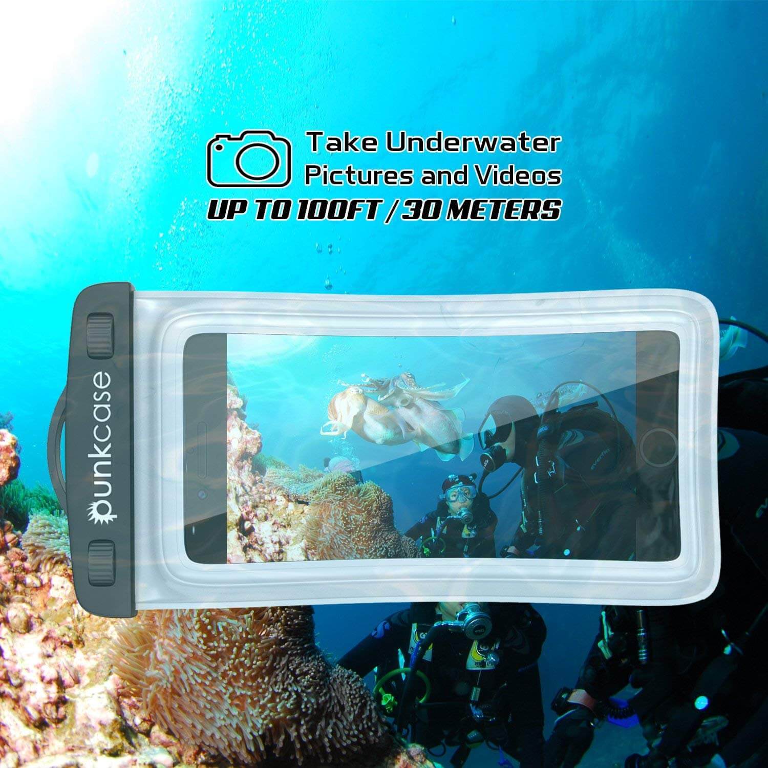 Waterproof Phone Pouch, PunkBag Universal Floating Dry Case Bag for most Cell Phones [White]