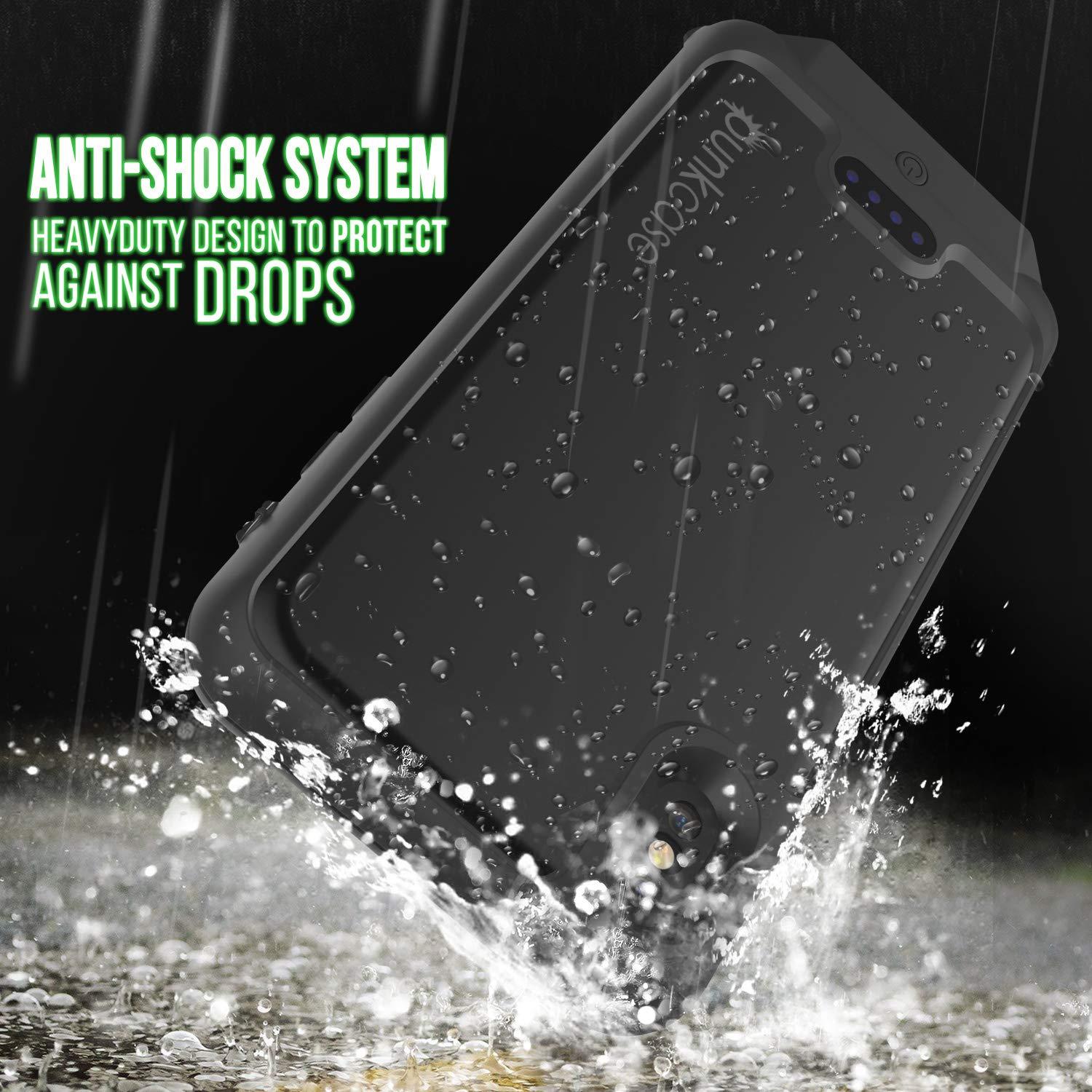 PunkJuice iPhone XS Battery Case, Waterproof, IP68 Certified [Ultra Slim] [Black]