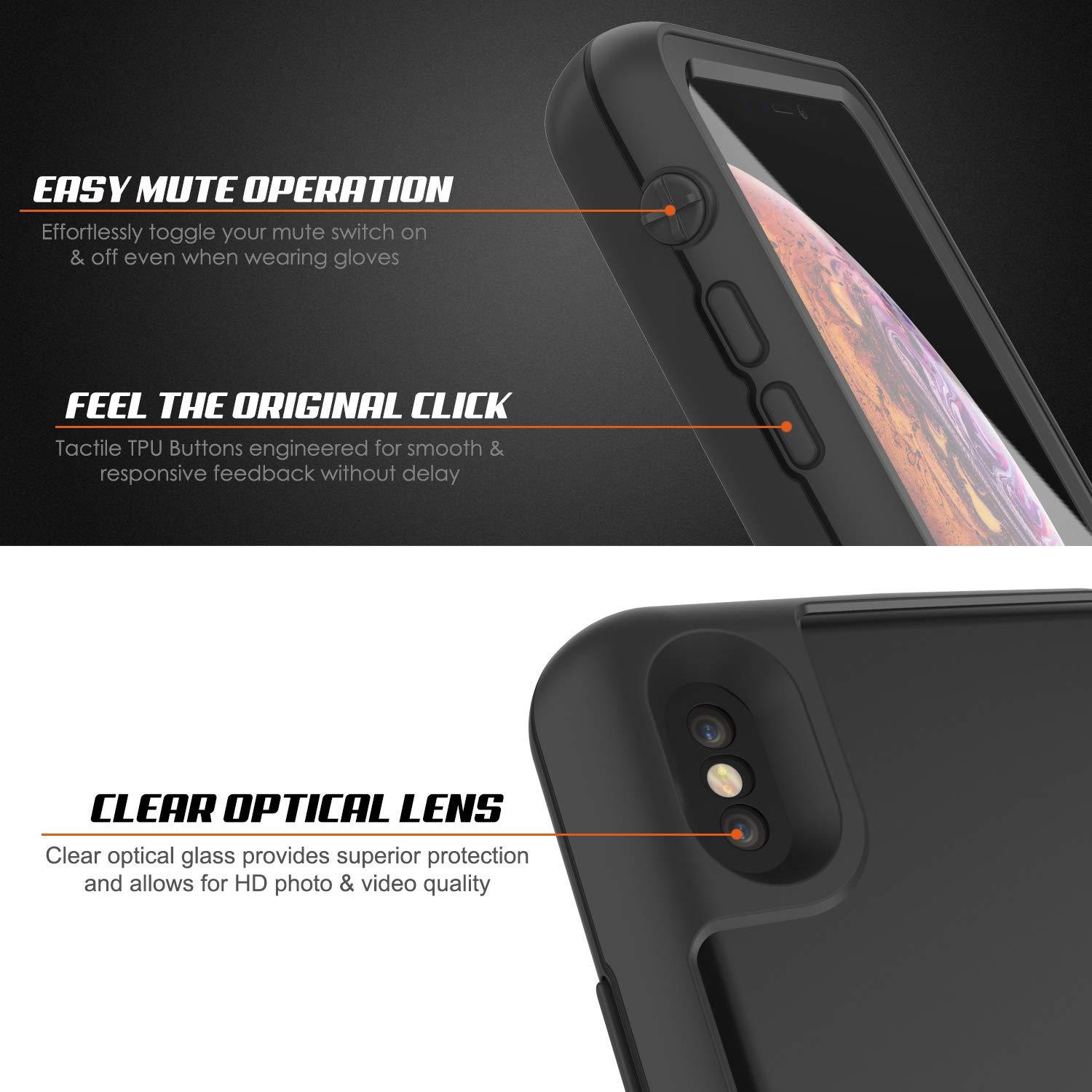PunkJuice iPhone XS Battery Case, Waterproof, IP68 Certified [Ultra Slim] [Black]