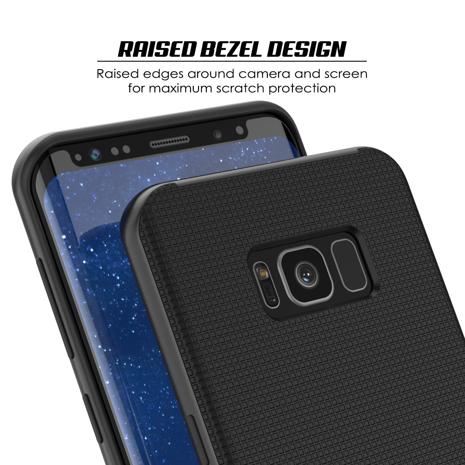 Galaxy S8 Case, PunkCase Stealth Series Hybrid Shockproof Black Cover