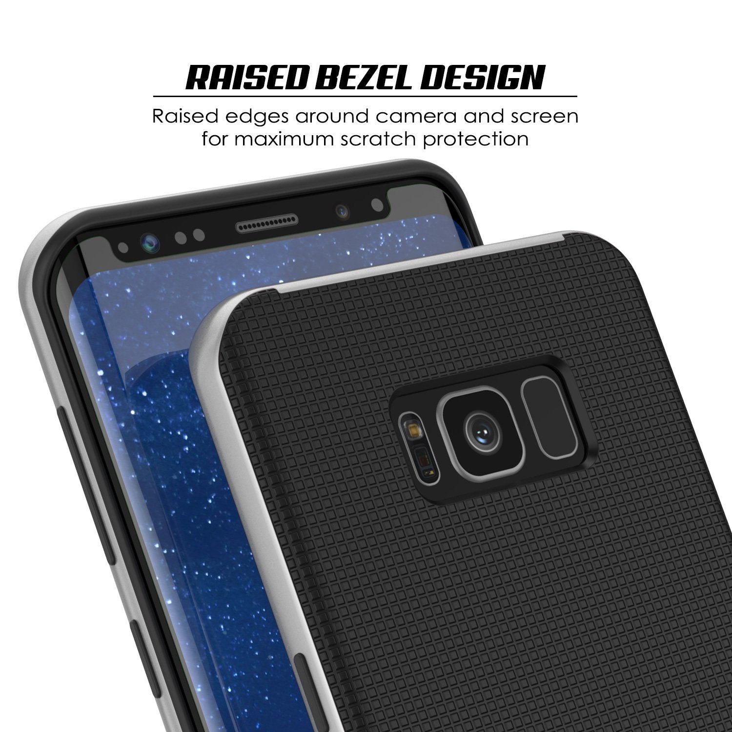 Galaxy S8 Plus Hybrid Shock Drop Proof Dual Layer Metal Case [Silver]