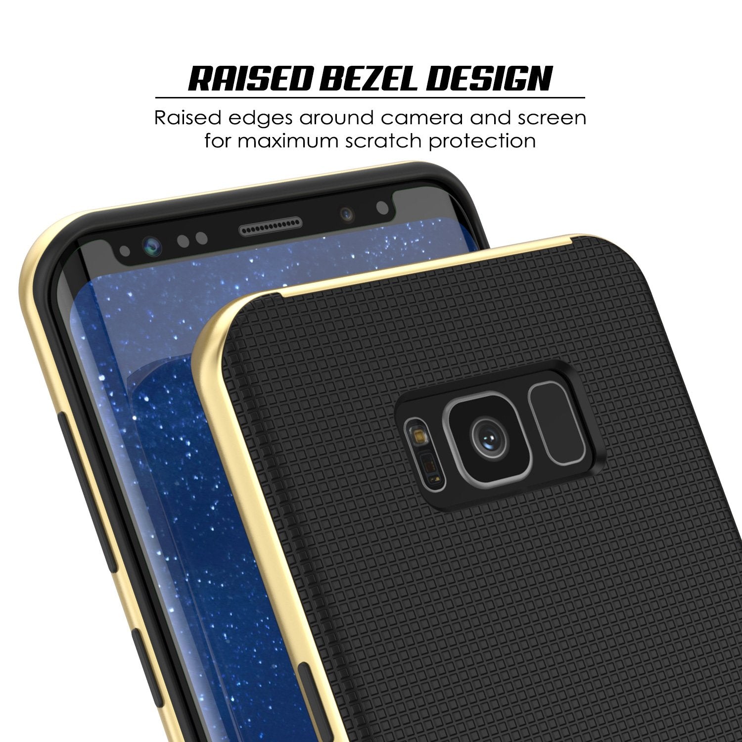 Galaxy S8 Case, PunkCase Stealth Series Hybrid Shockproof Gold Cover