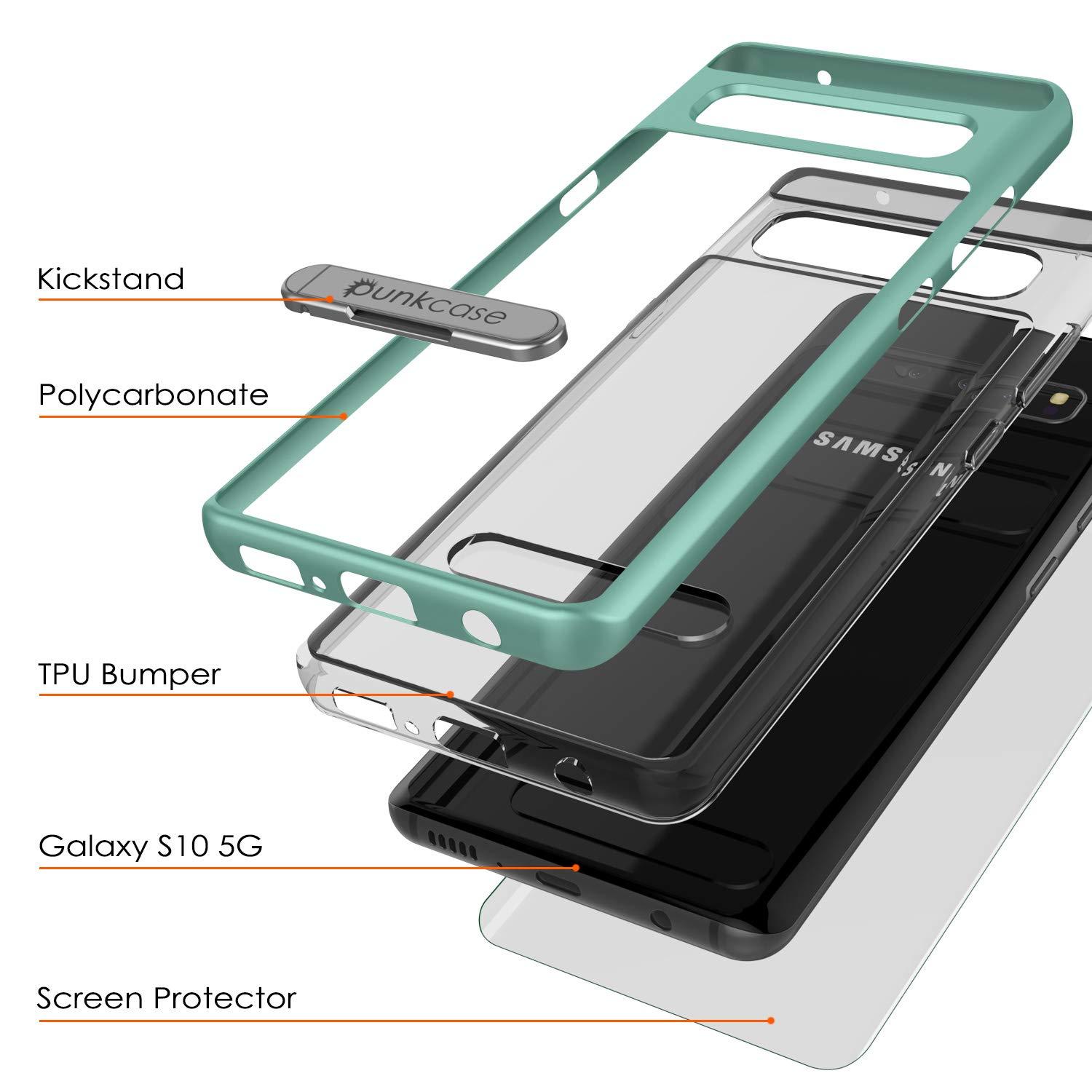 Galaxy S10 5G Case, PUNKcase [LUCID 3.0 Series] [Slim Fit] Armor Cover w/ Integrated Screen Protector [Teal]