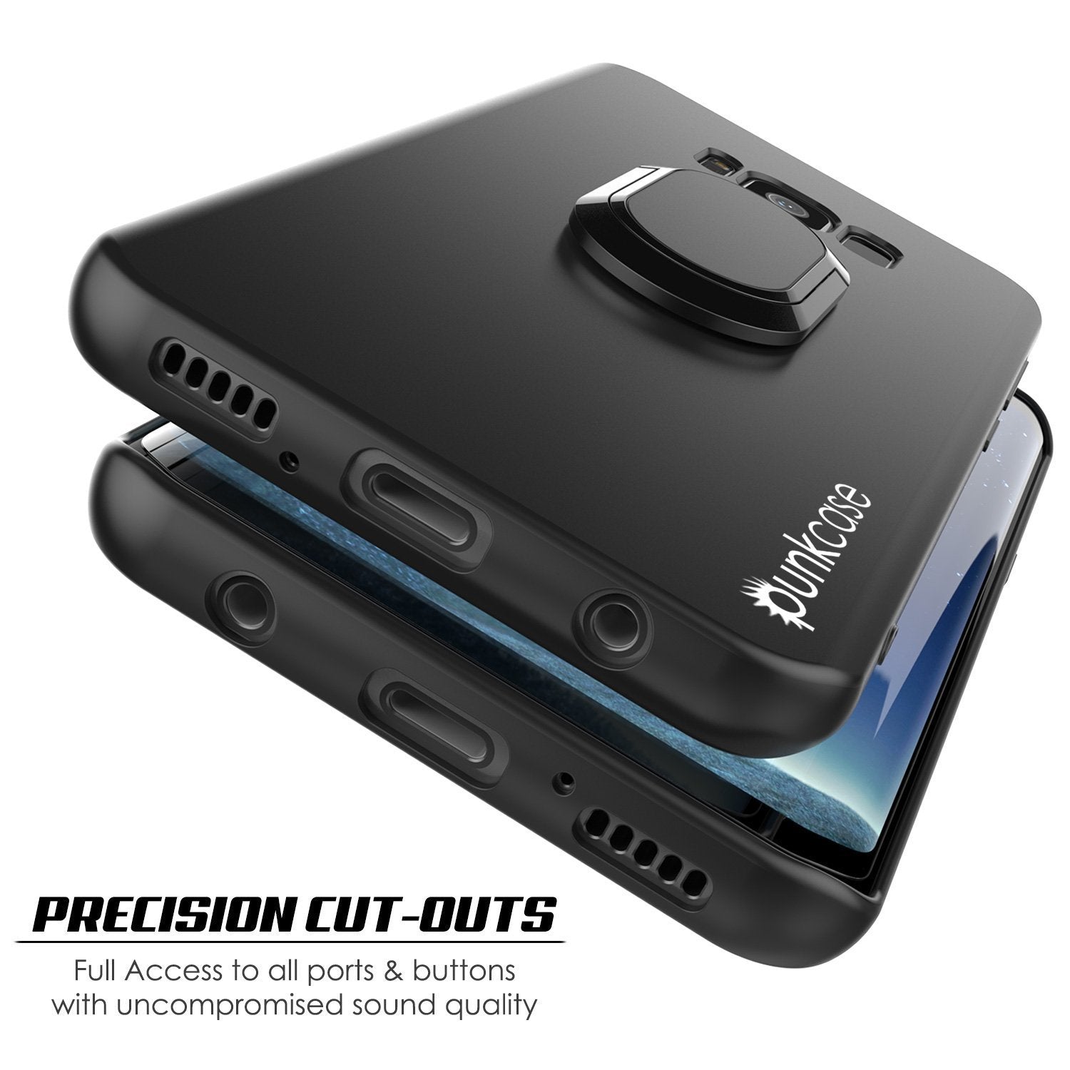 Galaxy S8 PLUS, Punkcase Magnetix Screen Protector Slim Case [Black]
