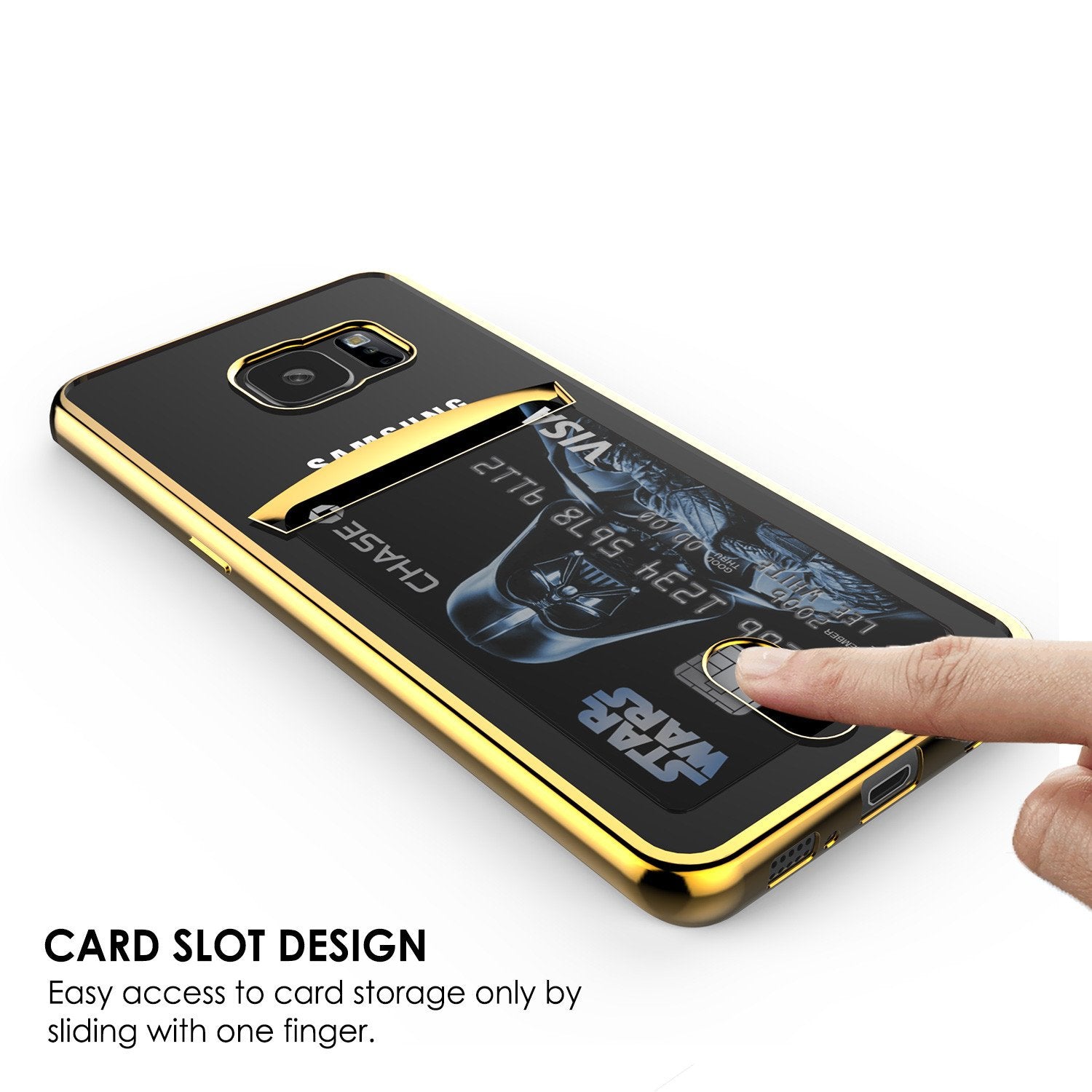Galaxy S7 EDGE Case, PUNKCASE® LUCID Gold Series | Card Slot | SHIELD Screen Protector | Ultra fit
