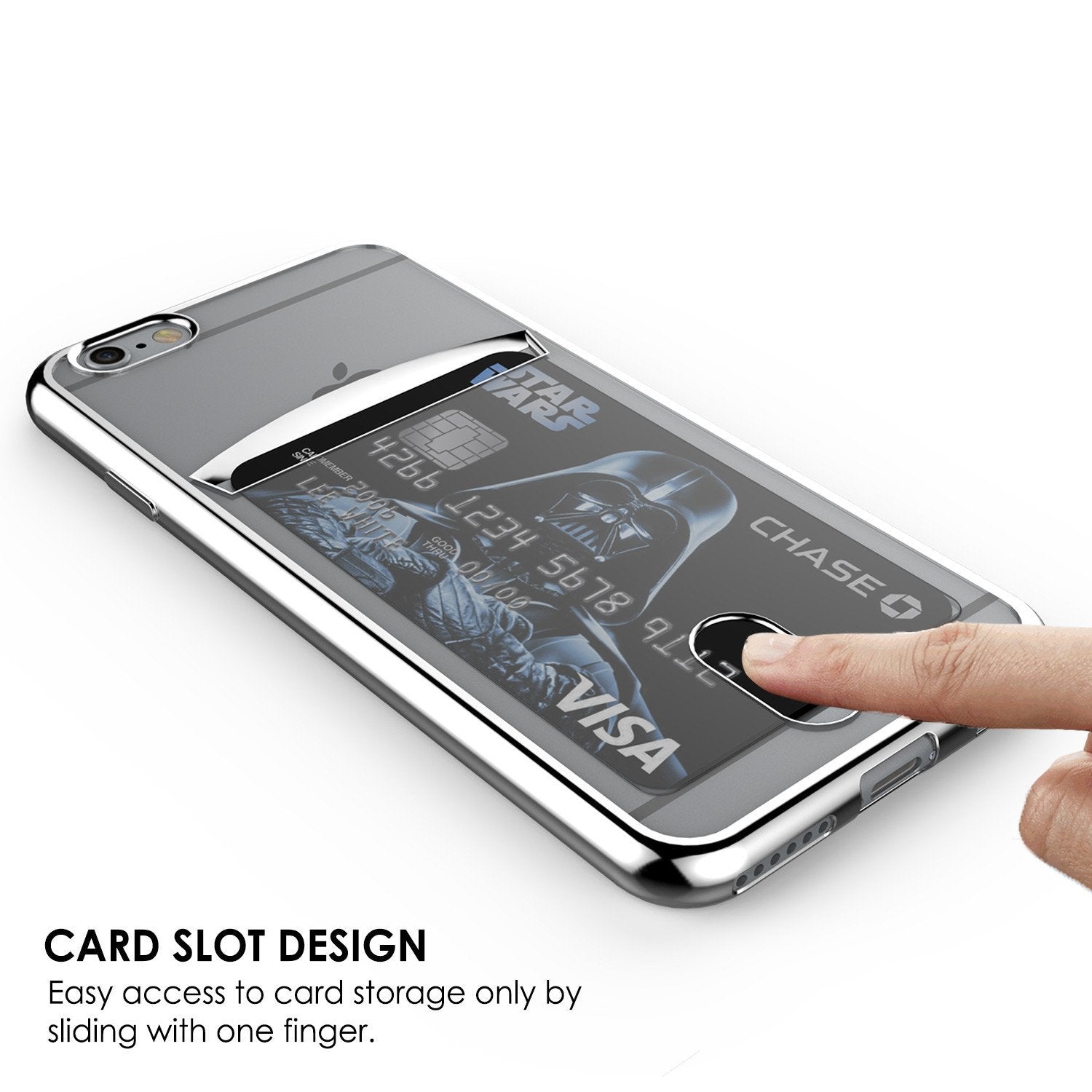 iPhone 6s+ Plus/6+ Plus Case, PUNKCASE® LUCID Silver Series | Card Slot | SHIELD Screen Protector
