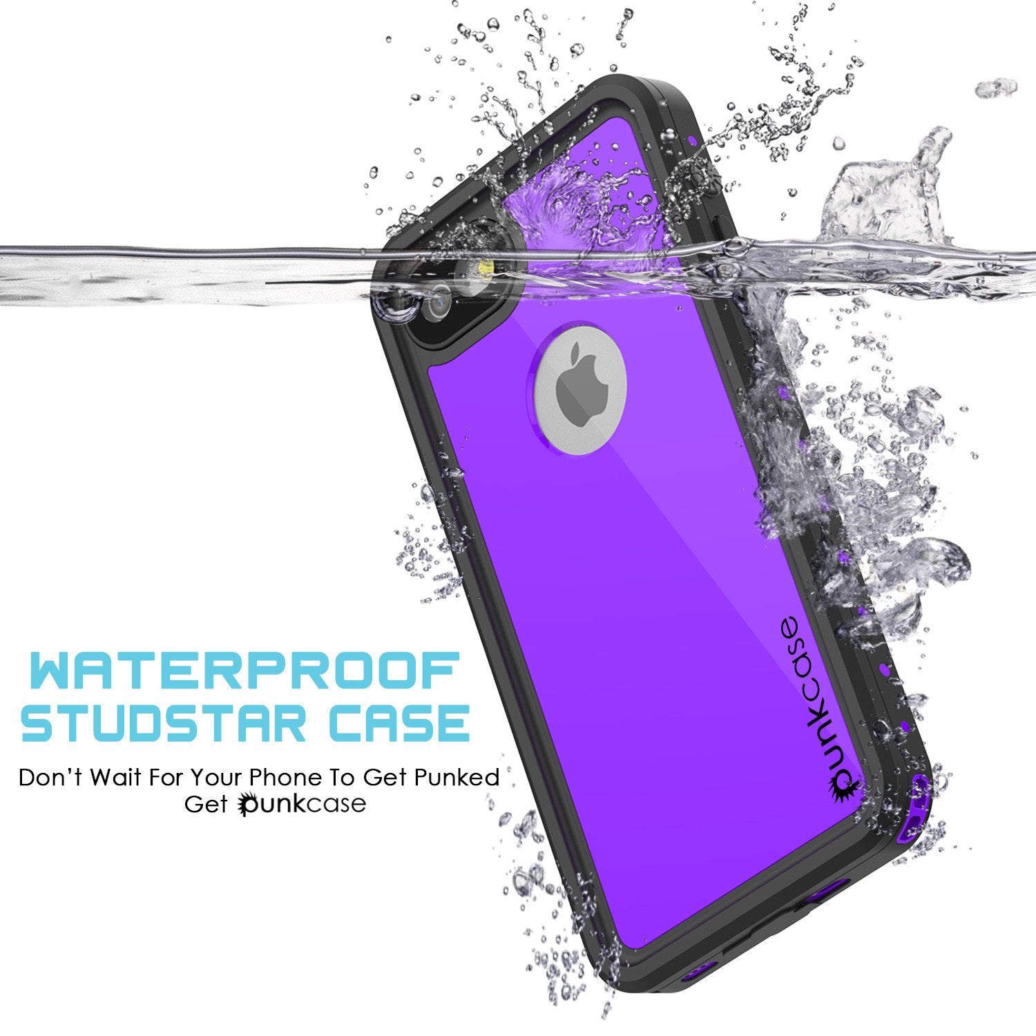 iPhone 7 Waterproof IP68 Case, Punkcase [Puple] [StudStar Series] [Slim Fit] [Dirtproof] [Snowproof]