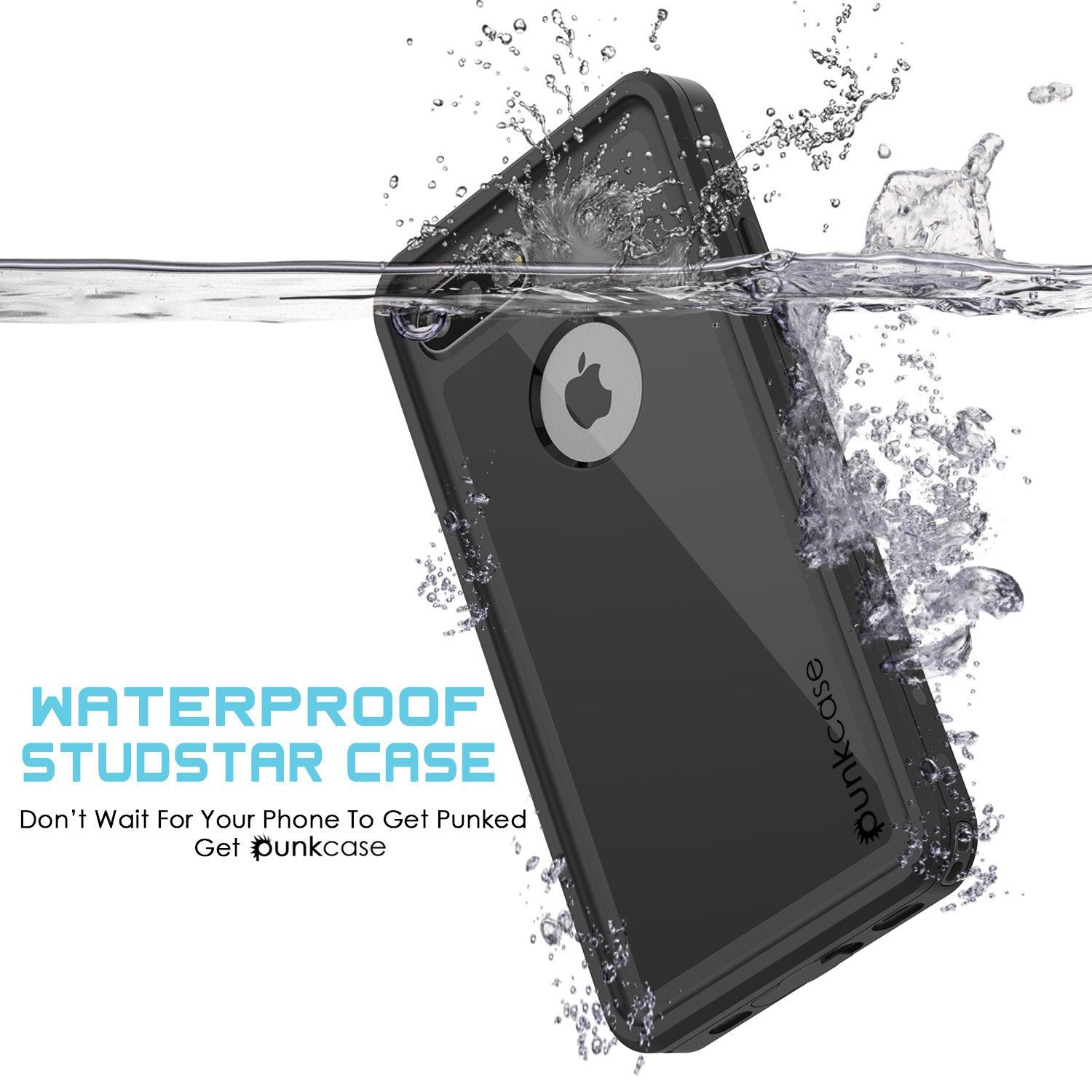 iPhone 8+ Plus Waterproof Case, Punkcase [StudStar Series] [Black] [Slim Fit] [IP68 Certified] [Shockproof] [Dirtproof] Armor Cover
