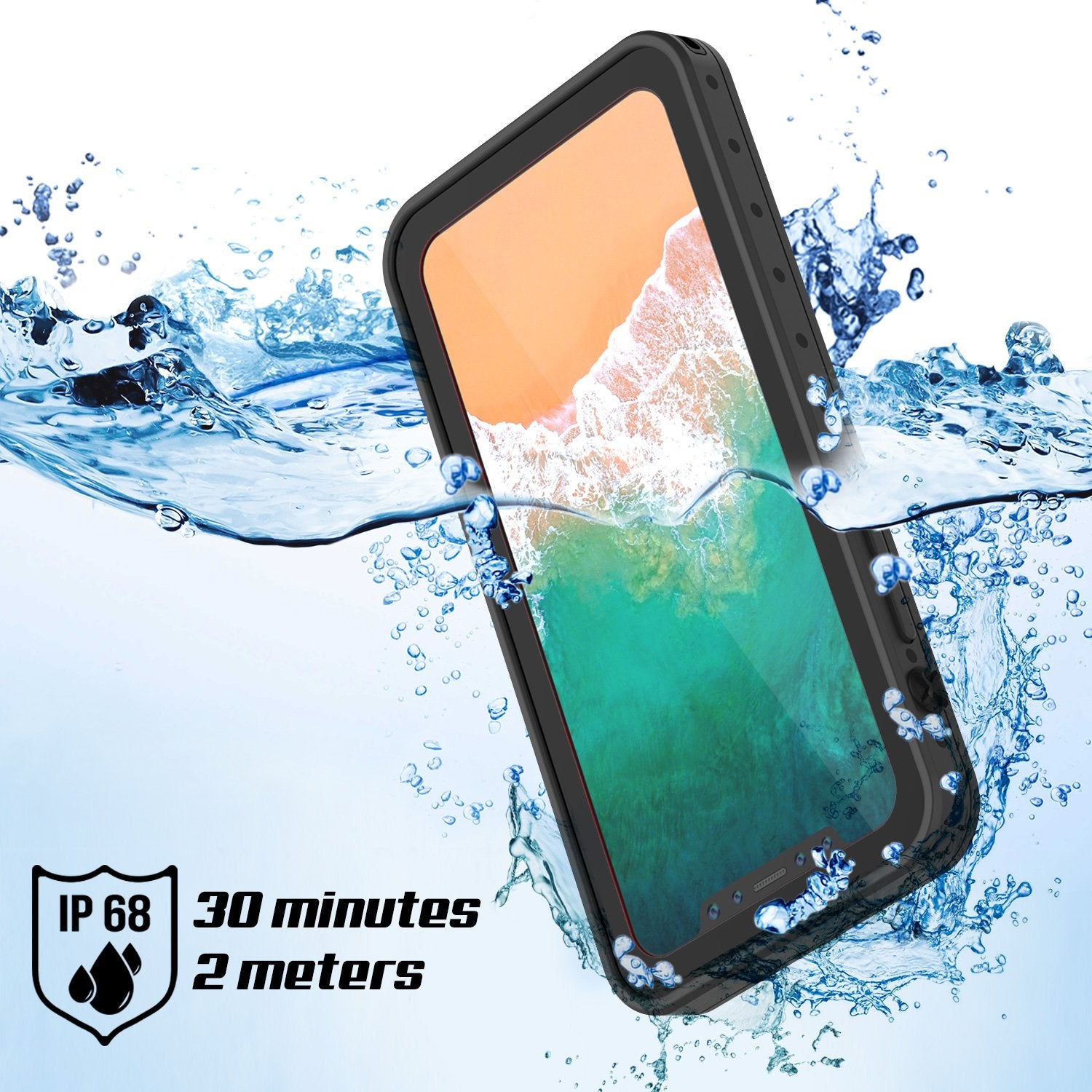 iPhone X Waterproof IP68 Case, Punkcase [Clear] [StudStar Series] [Slim Fit] [Dirtproof]