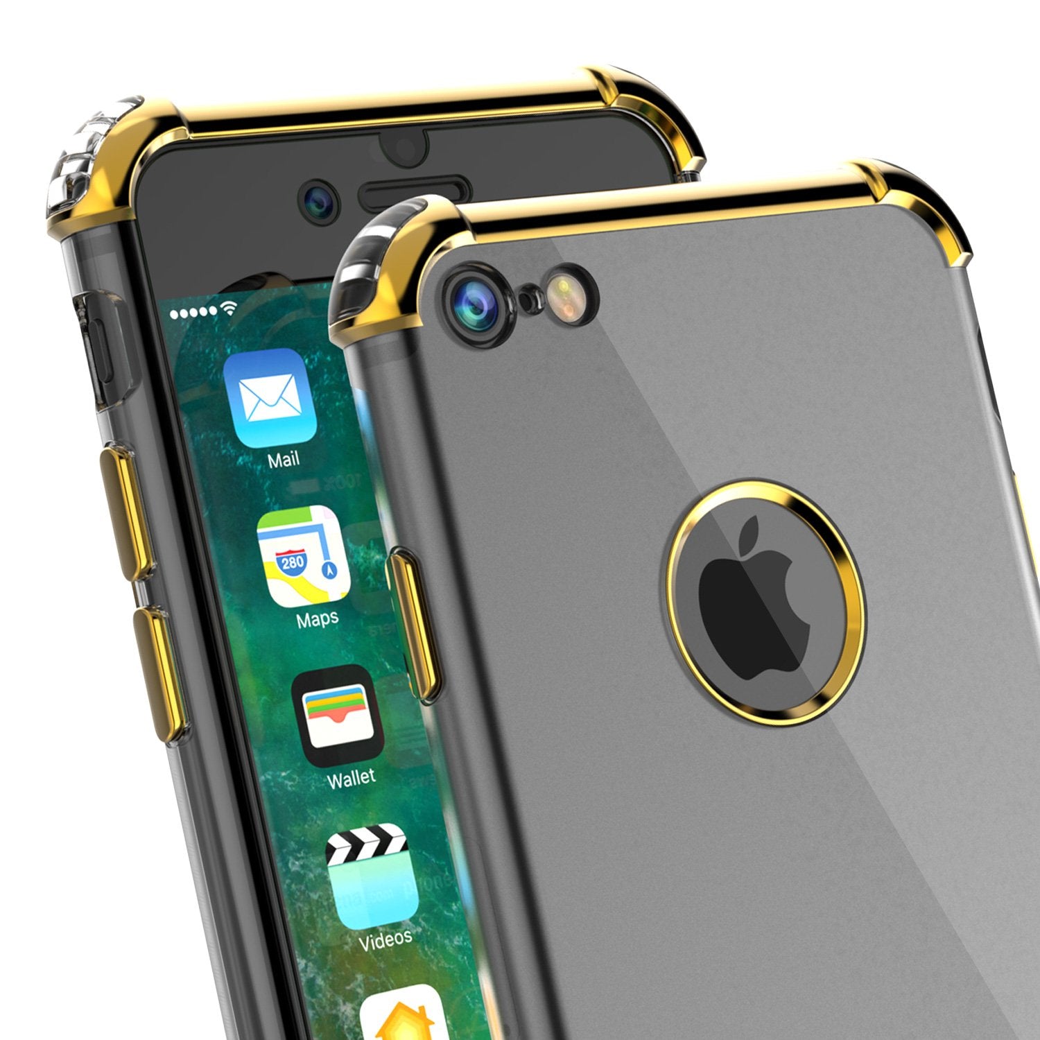 iPhone 8 Case, Punkcase [BLAZE SERIES] Protective Cover W/ PunkShield Screen Protector [Shockproof] [Slim Fit] for Apple iPhone [Gold]