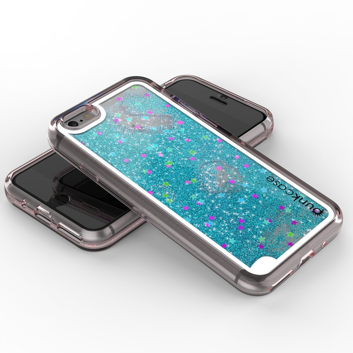 iPhone SE (4.7") Case, PunkCase LIQUID Teal Series, Protective Dual Layer Floating Glitter Cover