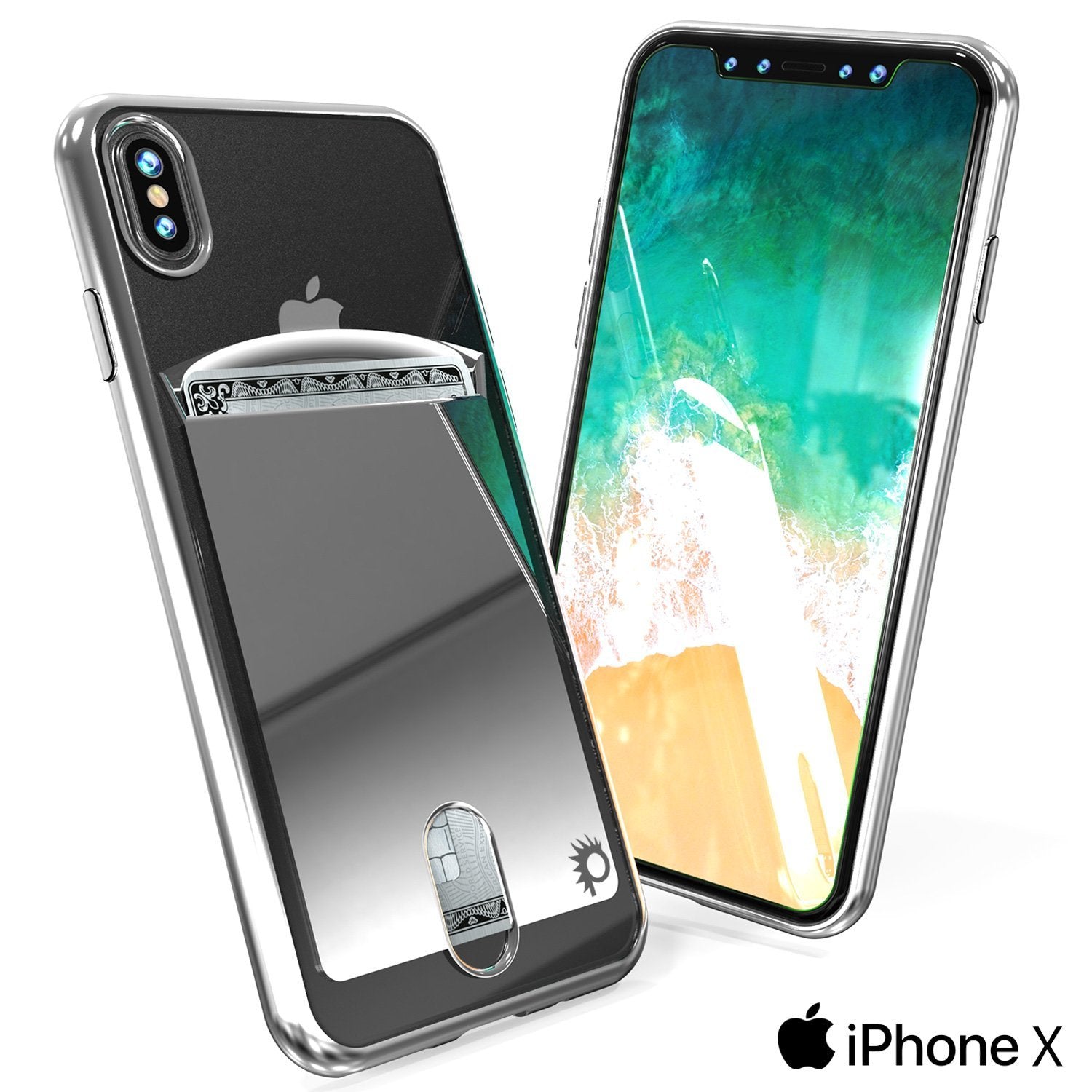 iPhone X Case, PUNKcase [LUCID Series] Slim Fit Protective Dual Layer Armor Cover W/ Scratch Resistant PUNKSHIELD Screen Protector [SILVER]