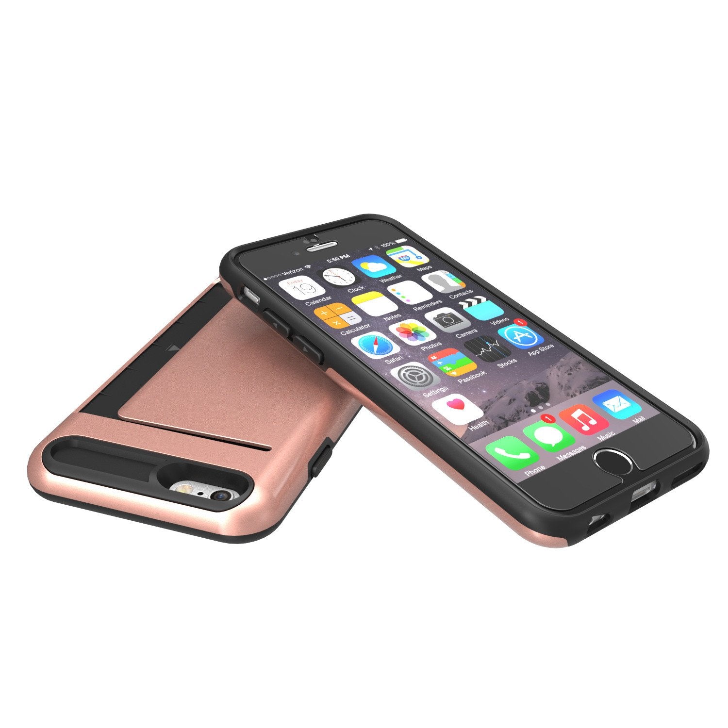 iPhone 6/6s Case PunkCase CLUTCH Rose Gold Series Slim Armor Soft Cover Case w/ Tempered Glass