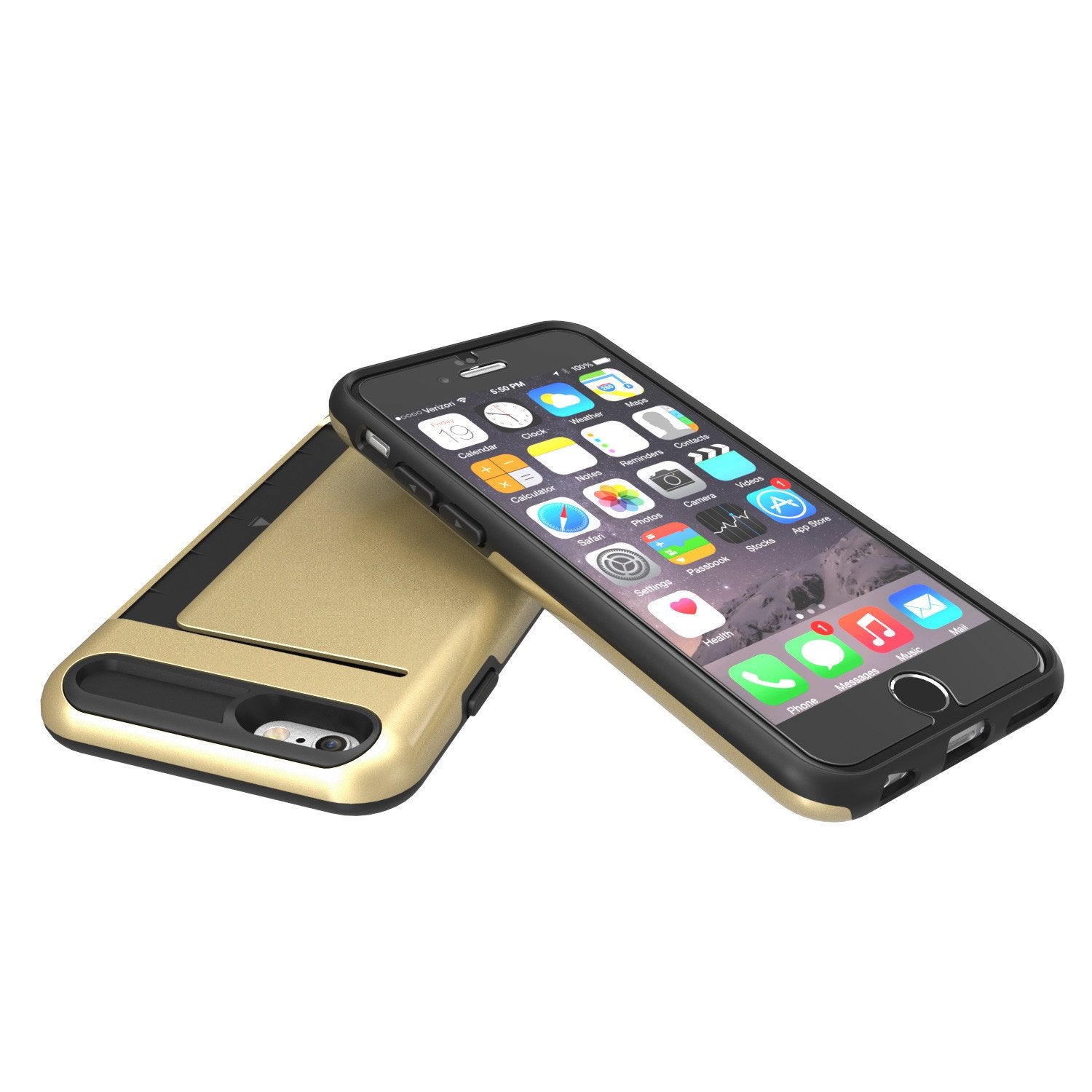 iPhone 6/6s Case PunkCase CLUTCH Gold Series Slim Armor Soft Cover Case w/ Tempered Glass