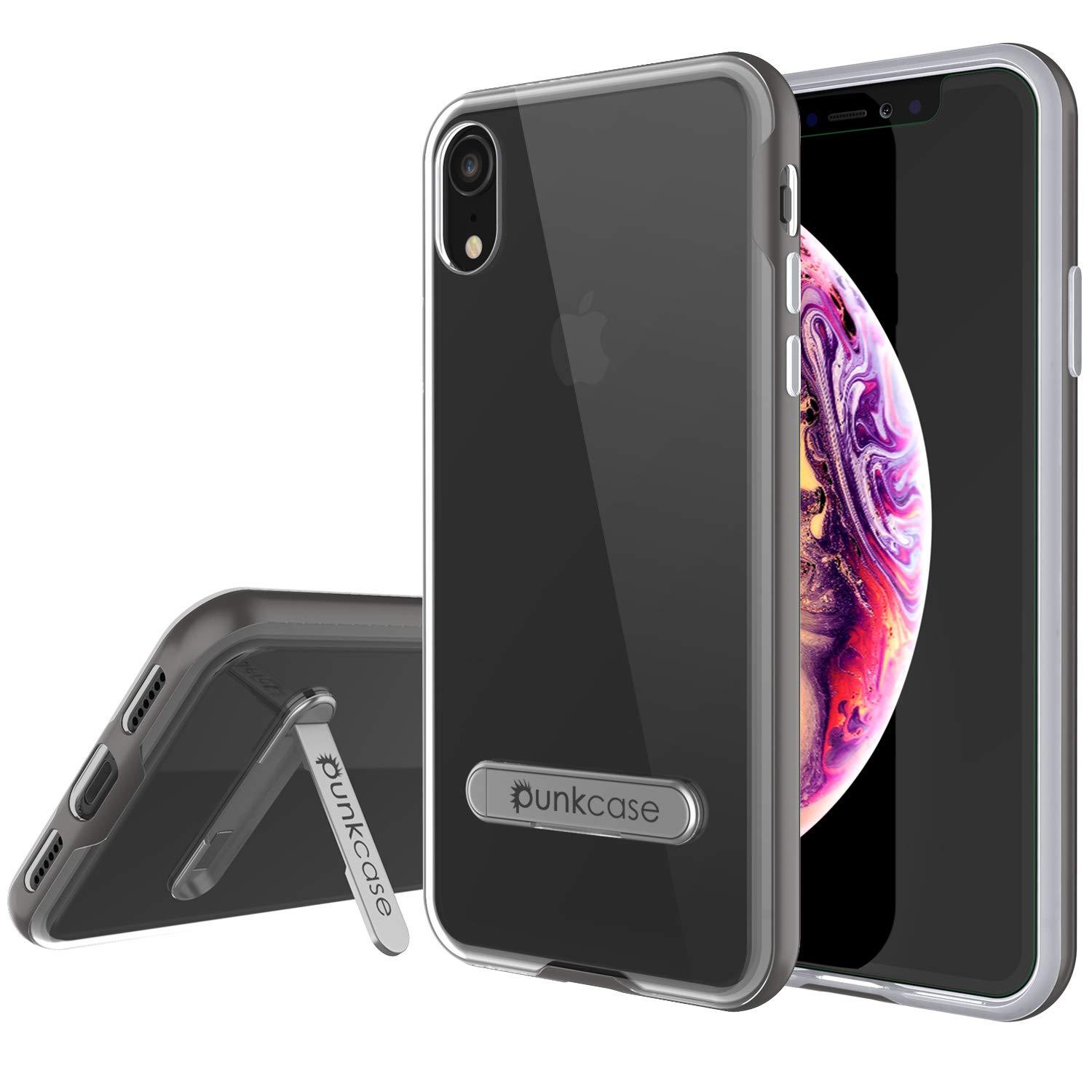 iPhone XR Case, PUNKcase [LUCID 3.0 Series] [Slim Fit] Armor Cover w/ Integrated Screen Protector [Grey]